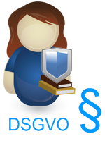 Bild: Frau mit Schild und Gesetzbücher